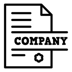 Law company icon. Outline law company vector icon for web design isolated on white background