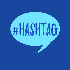Text sign showing Hashtag. Conceptual photo Internet tag for social media Communication search engine strategy.