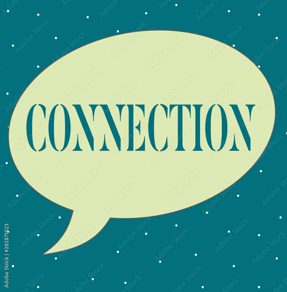 Poster writing note showing connection. business photo showcasing relation association causal logical relat