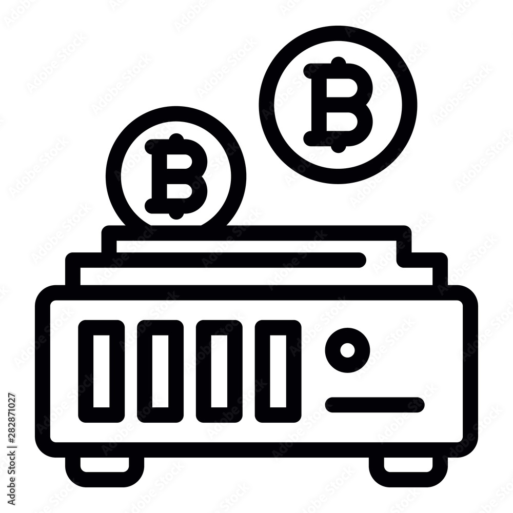 Poster mining farm icon. outline mining farm vector icon for web design isolated on white background