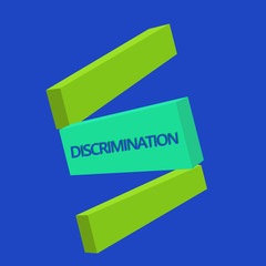 Text sign showing Discrimination. Conceptual photo Prejudicial treatment of different categories of showing.