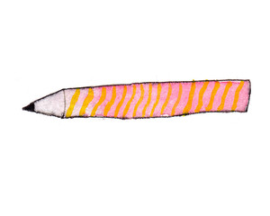 watercolor pencil rose yellow striped school office stationery