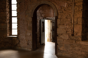 Door to a patio in a prison