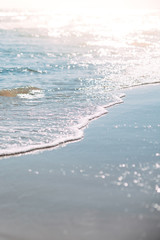 Summer sand beach and seashore waves background