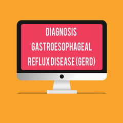 Writing note showing Diagnosis Gastroesophageal Reflux Disease Gerd . Business photo showcasing Digestive disorder.