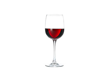 Glass of red wine isolated on white background