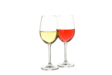 Glasses with wine isolated on white background