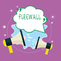 Handwriting text writing Firewall. Concept meaning protect network or system from unauthorized access with firewall.
