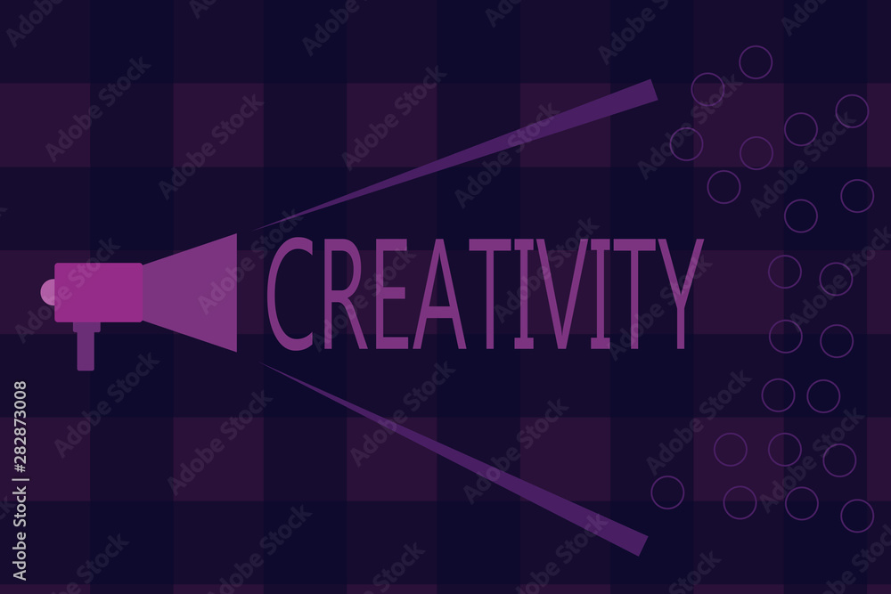 Poster conceptual hand writing showing creativity. business photo showcasing use of imagination or original