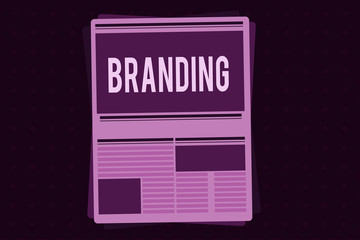 Conceptual hand writing showing Branding. Business photo showcasing Assign brand name to something Business marketing strategy.