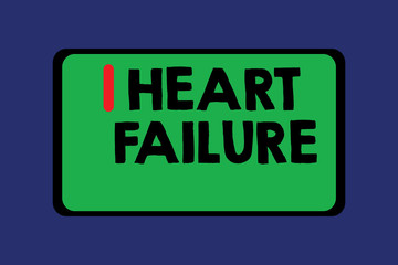 Conceptual hand writing showing Heart Failure. Business photo text Failure of the heart to function well Unable to pump blood.