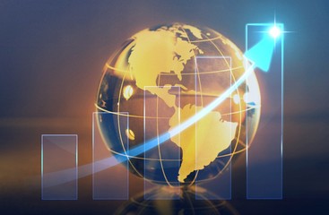 Young woman holding globe in hands