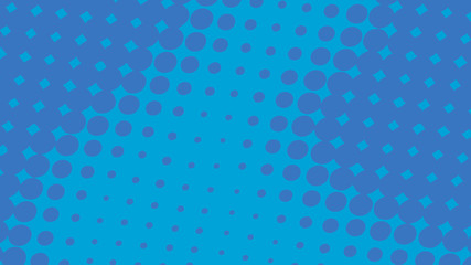 Blue dotted background in retro pop art comic style, vector illustration