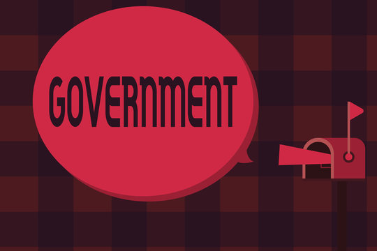 Word writing text Government. Business concept for Group of showing with authority to govern country state company.