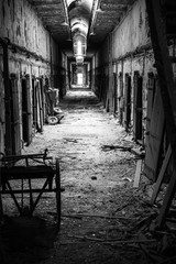 Prison corridor in disrepair