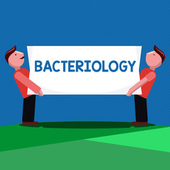 Fototapeta premium Handwriting text Bacteriology. Concept meaning Branch of microbiology dealing with bacteria and their uses.