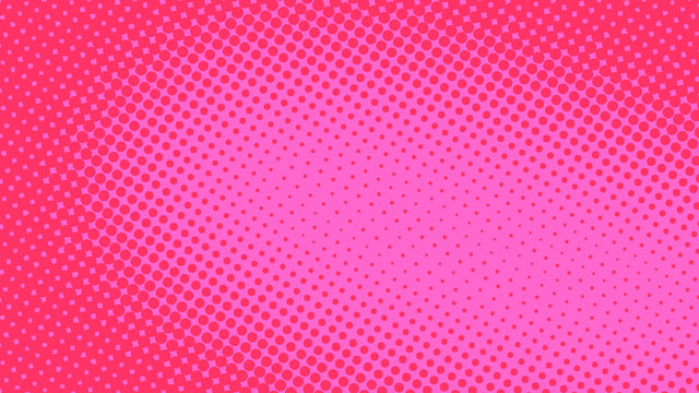 Pink and magenta retro pop art background with halftone dots