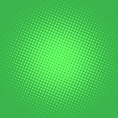 Green pop art background with dots design, abstract vector illustration in retro comics style