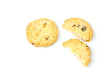 Butter cookie isolated on white background.