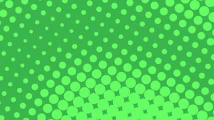 Green pop art background in retro comic style with halftone dots design isolated