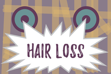 Writing note showing Hair Loss. Business photo showcasing Loss of huanalysis hair from the head or any part of the body Balding.