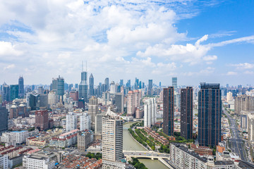 Obraz premium parnoramic city skyline in shanghai china