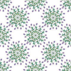 Wildflowers floral botanical flowers. Watercolor background illustration set. Seamless background pattern.