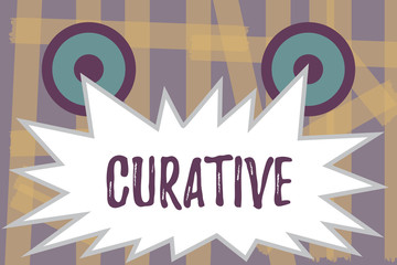 Writing note showing Curative. Business photo showcasing Something that has medicinal properties can cure illnesses.