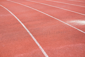 Fototapeta premium lane running racetrack backstretch in outdoor sports stadium arena