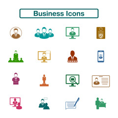Business Icon set. Flat style vector EPS.