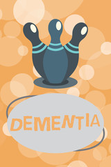 Text sign showing Dementia. Conceptual photo Impairment in memory Loss of cognitive functioning Brain disease.