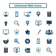 Universal Web Icon Set. Flat style vector EPS.