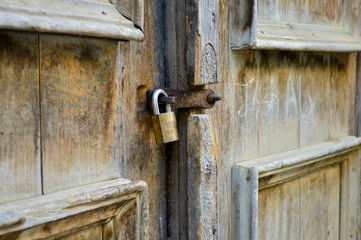 Old doors with padlocks