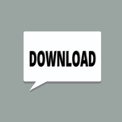 Handwriting text Download. Concept meaning copy data from one computer system another typically over Internet.