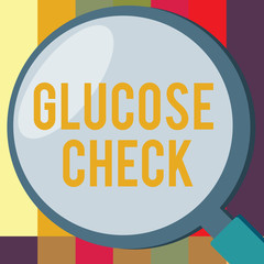 Word writing text Glucose Check. Business concept for Procedure that measures the amount of sugar in the blood.