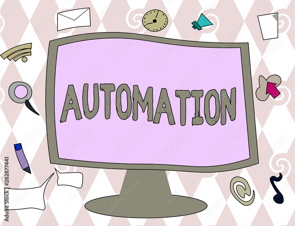 Poster conceptual hand writing showing automation. business photo text technology created to control monito