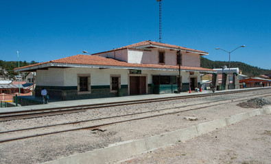 Fototapeta na wymiar Copper Canyon Mexico Creel trainstation