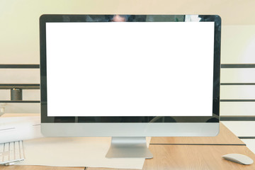 computer monitor on graphic designer workplace