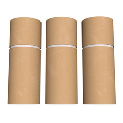 Kraft paper cardboard tube package mock up. 3d render isolated on white background.