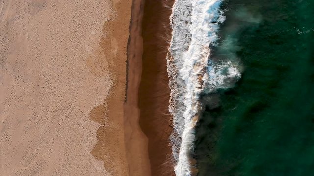 Drone Aerial footage of a beach at sunset in South Korea