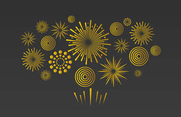 Holiday fireworks. Festive vector background.