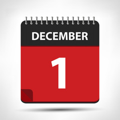 Obraz premium December 1 - Calendar Icon - Calendar design template