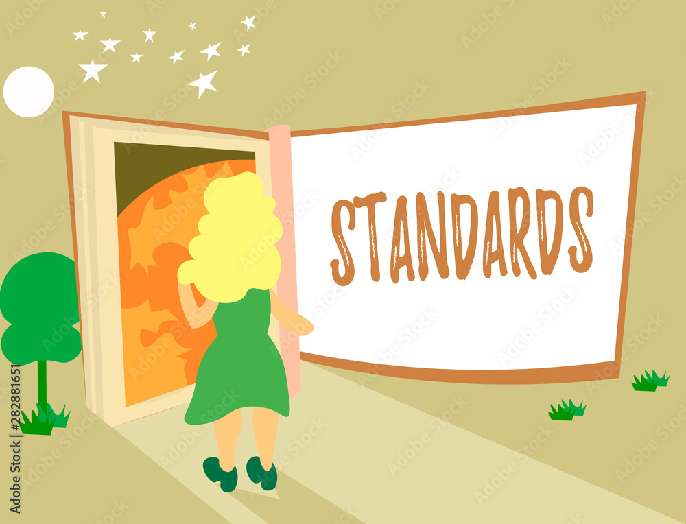 Poster writing note showing standards. business photo showcasing level of quality guideline measure example