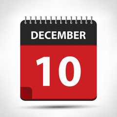 December 10 - Calendar Icon - Calendar design template