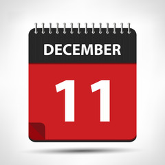 Fototapeta premium December 11 - Calendar Icon - Calendar design template
