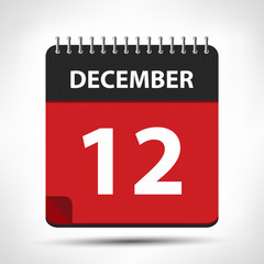 December 12 - Calendar Icon - Calendar design template