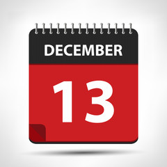 December 13 - Calendar Icon - Calendar design template