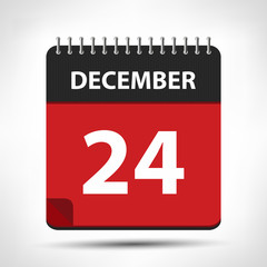 December 24 - Calendar Icon - Calendar design template