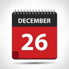 Fototapeta premium December 26 - Calendar Icon - Calendar design template