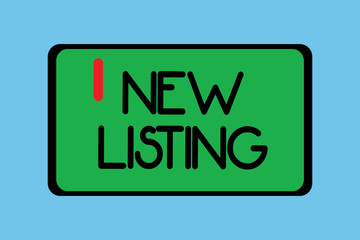 Handwriting text writing New Listing. Concept meaning Renew plans goals showing involved resolutions objectives.